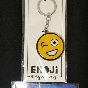 NEW 2" Emoji Keychain Winky Face